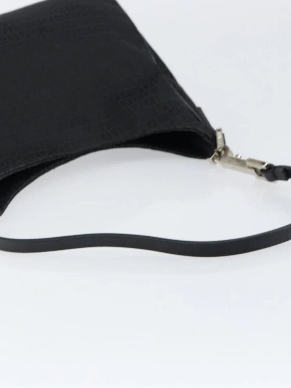 FENDI Zucchino Canvas Shoulder Bag Black Silver - Picture 9 of 16